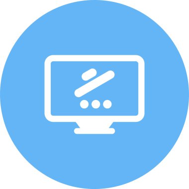 Masaüstü bilgisayar simgesi, vektör illüstrasyonu basit tasarım