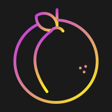 şeftali simgesi web basit illüstrasyon