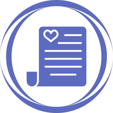 Aşk şiiri ikonu vektör illüstrasyonu