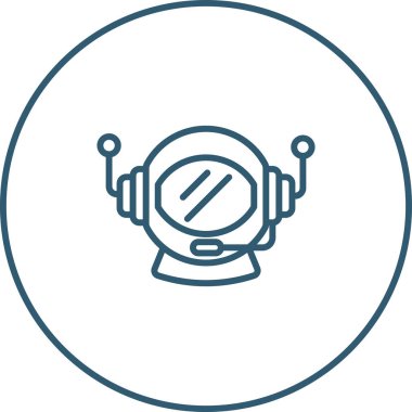 Astronot Miğfer simgesinin vektör illüstrasyonu