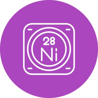 Periyodik tablonun nikel kimyasal elementinin web illüstrasyonu