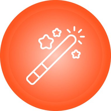 Sihirli değnek simgesi, basit vektör çizimi