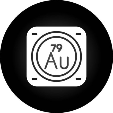 Altın kimyasal element ikon vektör illüstrasyonu