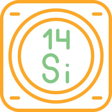 Silikon kimyasal işaret simgesi, web illüstrasyonu