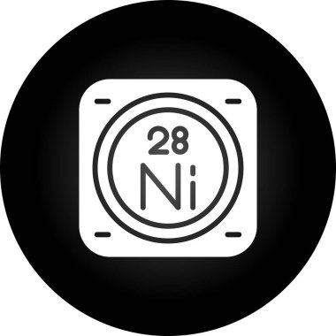 Periyodik tablonun nikel kimyasal elementinin web illüstrasyonu