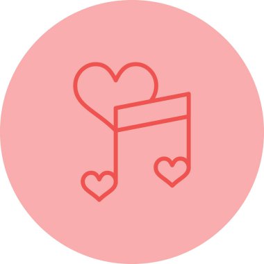 Aşk şarkısı simgesi tasarımı, vektör illüstrasyonu