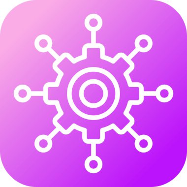 Microservices simgesi, vektör illüstrasyonu basit tasarım