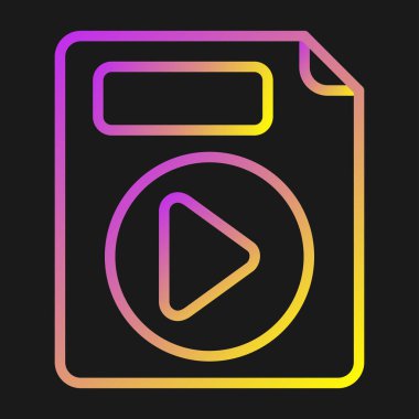 Video Dosya simgesi, basit vektör illüstrasyonu