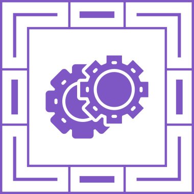 Gears web simgesi, basit vektör illüstrasyonu