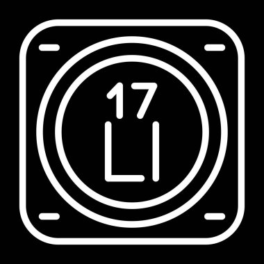 Klor kimyasal element simgesi vektör illüstrasyonu