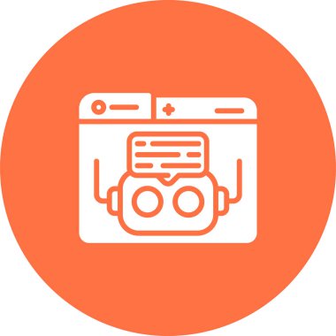 Chatbot düz simgesi, vektör illüstrasyonu 