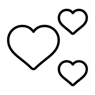 Aşk kalpleri simge çizim vektörü