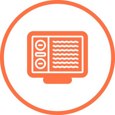 Masaüstü Bilgisayar Web simgesi basit illüstrasyon 