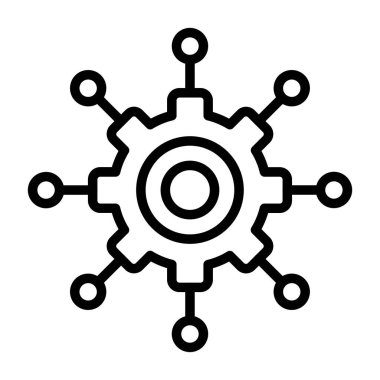 Microservices simgesi, vektör illüstrasyonu basit tasarım