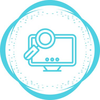 Masaüstü bilgisayar simgesi, vektör illüstrasyonu basit tasarım