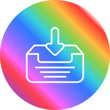 Gelen kutusu web simgesi, basit vektör illüstrasyonu