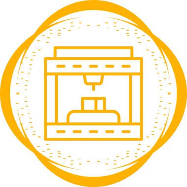 3D baskı simge vektör çizim  