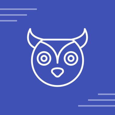 Baykuş. Web simgesi basit illüstrasyon