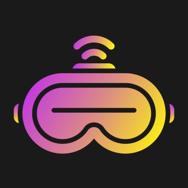 vr kulaklık simgesi, web basit illüstrasyon