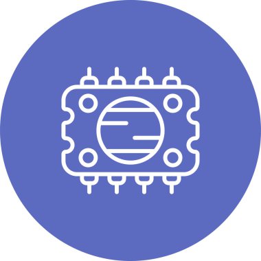 bilgisayar çipi simgesi, vektör illüstrasyonu basit tasarım