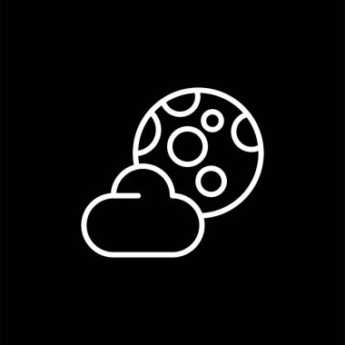 Beyaz arkaplanda ay vektör simgesi, gece simgesi 