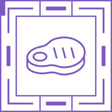 Biftek. Web simgesi basit illüstrasyon
