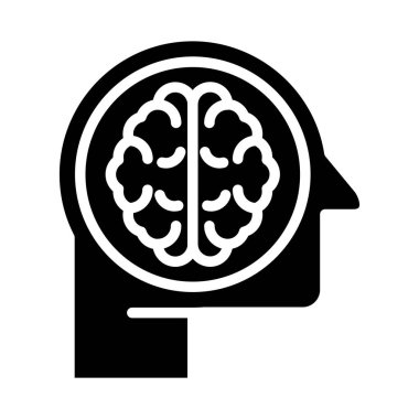 İnsan Zekası simgesi, vektör illüstrasyonu basit tasarım