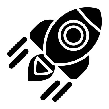 Roket. Web simgesi basit illüstrasyon