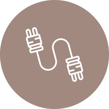 Beyaz Arkaplanda Kablo Bağlantıları Simgesi İzole Edildi 