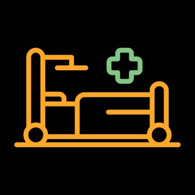 Hastane yatak ikonunun web illüstrasyonu