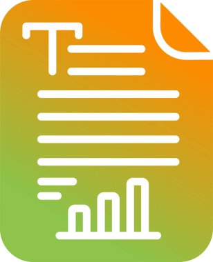 Vektör Metin Analitik simgesi, basit illüstrasyon