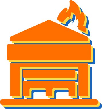 Yangın web simge vektör çizim