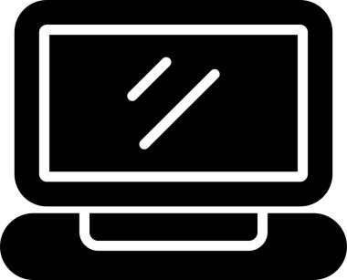 dizüstü bilgisayar simgesi, vektör illüstrasyonu basit tasarım