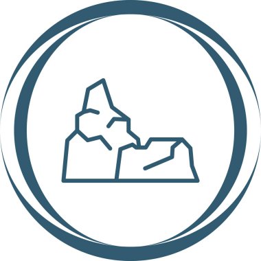 Kayaların simgesi, düz tasarım biçimi  