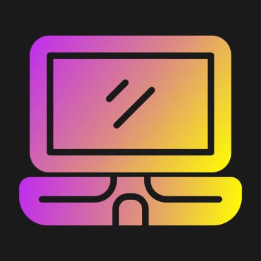 dizüstü bilgisayar simgesi, vektör illüstrasyonu basit tasarım