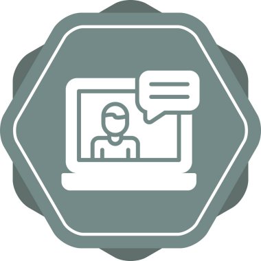 Web Konferansı Web Simgesi illüstrasyonu