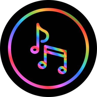 müzik notaları simgesi, web basit illüstrasyonu