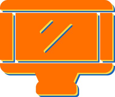 masaüstü monitörü web simgesi, vektör illüstrasyonu