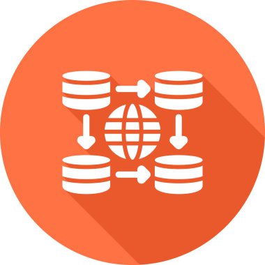 İçerik Teslim Ağı simgesi, vektör illüstrasyonu basit tasarım