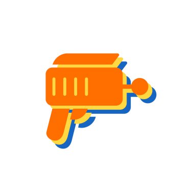 Lazer silah simgesi, vektör illüstrasyonu basit tasarım