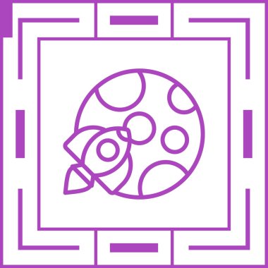 Roket. Web simgesi basit illüstrasyon