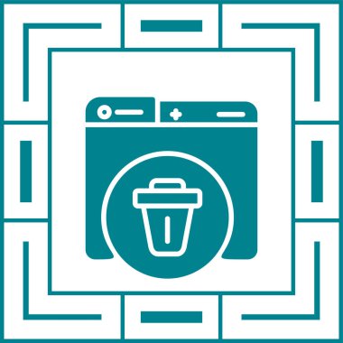 Çöp kutusu simgesi, web basit illüstrasyon