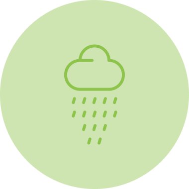 Yağmurlu hava çizgisi ikon vektör çizimi 