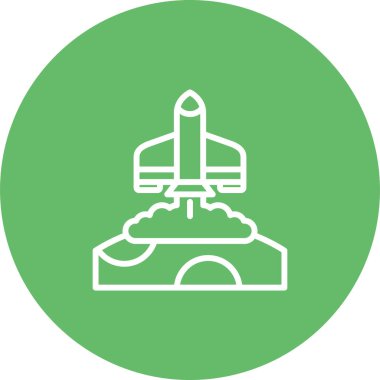 Roket. Web simgesi basit illüstrasyon