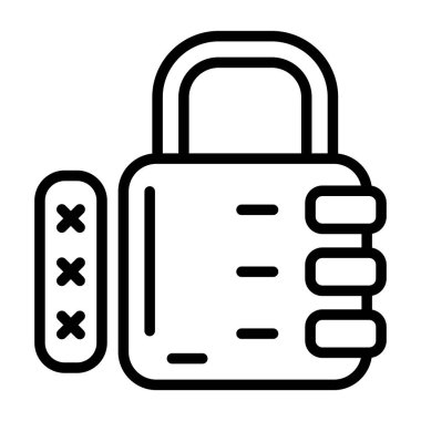 asma kilit simgesi, vektör illüstrasyonu basit tasarım