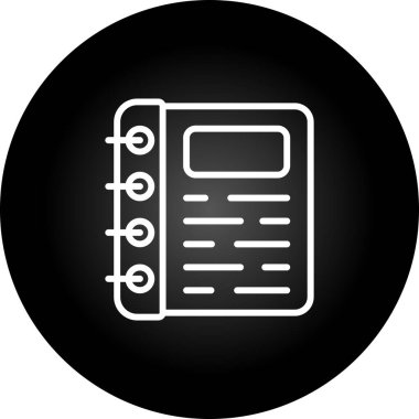 Spiral not defteri simgesi, vektör illüstrasyonu