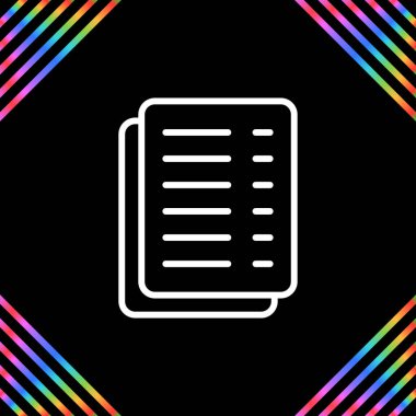 belge web simgesi vektör illüstrasyonu
