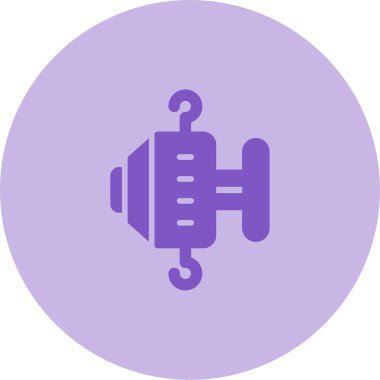 Elle zincir çekme, çelik zincir bloğu taşıyıcı ikonu. Taşıma ekipmanları arasında makara, kanca, kaldıraç, tramvay, fabrika mekaniği, inşaat alanı, garaj, atölye, depo, rıhtım