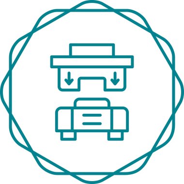 Web tasarımı, bilgi grafikleri ve daha fazlası için Creative Press Machine simgesi çizimi