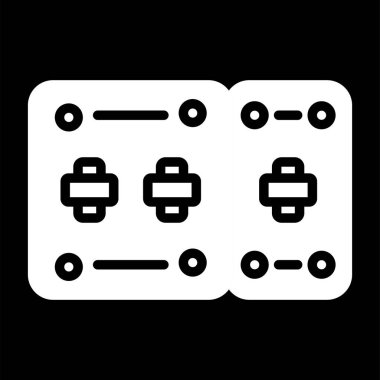 Devre kesici simgesi, düz vektör basit element çizimi düzenlenebilir yapı kavramından izole edilmiş beyaz arkaplan